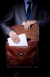 Paperwork in Leather Briefcase